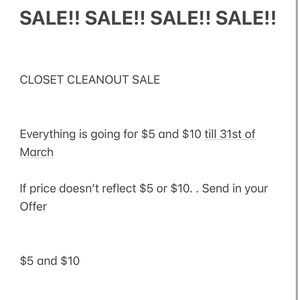 Closet Cleanout Sale